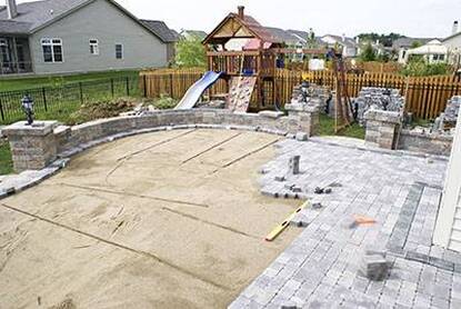 driveway pavers being installed in columbia SC